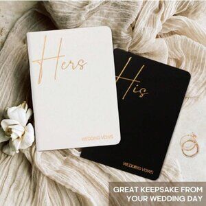 Wedding Vows His & Hers Booklet Journals 1 Black 1 White NWT
